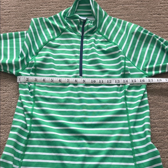 J. Crew Green and White Striped Long Sleeve Tee - Picture 4 of 5